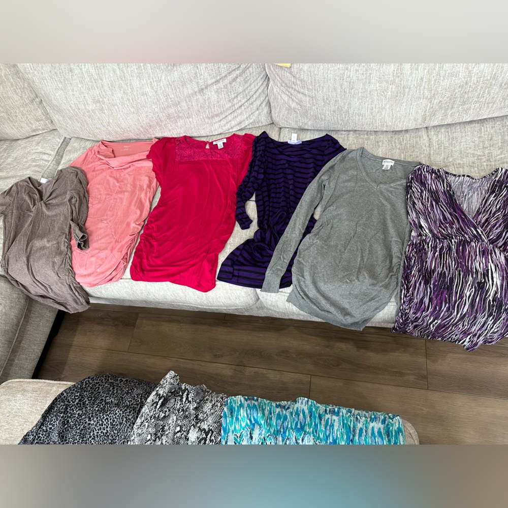 Motherhood Maternity Bundle. All size Small. 3 trousers, 7 blouses & 2 sweaters.